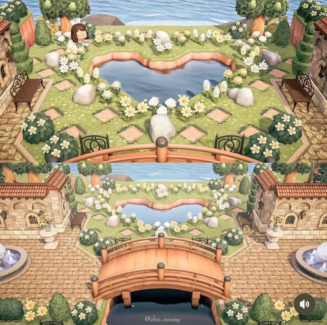 Animal Crossing Rock Garden, Aesthetic Nintendo Switch, Aesthetic Nintendo, Rock Path, Acnh Cottagecore, Brick Path, Switch Design, Cozy Gaming, Acnh Island Ideas