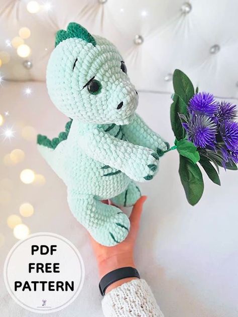 Hello everyone, my friends who love amigurumi, today we will work with you crochet dinosaur amigurumi pattern. First of all, many thanks to the owner of the pattern. With detailed step by step crochet pattern instructions, you will complete the crochet dinosaur amigurumi toy pattern quite easily. To make a beautiful handmade plush crochet dinosaur toy for your kids, all you have to do is follow the given instructions. Crocheted Plushies Pattern, Amigurumi Pattern Dinosaur, Crochet Plush Dinosaur Free Pattern, Big Crochet Amigurumi, Free Dinasour Crochet Pattern, Big Dino Crochet Pattern Free, Amigurumi Hippo Free Pattern, Dinosaur Amigurumi Pattern Free, Plush Amigurumi Free Pattern