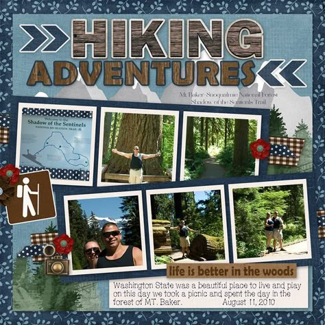 Scrapbooking Camping Layouts, Outdoor Scrapbook Layouts, Hiking Scrapbook Layouts, Alaska Scrapbook Layouts, Travel Scrapbook Layouts, Nature Scrapbook Layouts, Hiking Scrapbook, Outdoors Scrapbook Layouts, Camping Scrapbook Layouts