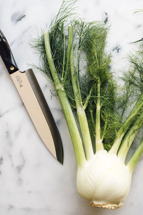 Fennel is a great versatile vegetable to use in the fall and winter, but slicing it for a recipe can be kind of daunting given its unusual shape. Learn how to slice it up in our Knife Skills series, sponsored by Cutco. Fennel Bulb, Science Tips, Eat More Veggies, Knife Skills, Basic Cooking, Food Tool, Starchy Vegetables, More Veggies, Garden Herbs