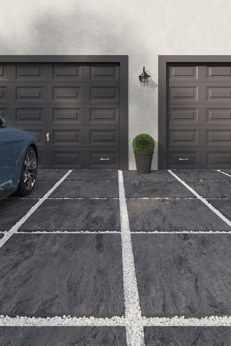 Parking Tiles Design, Concrete Pavers Walkway, Concrete Floors In House, Parking Tiles, Outdoor Tile, Paver Designs, Outdoor Paving, Concrete Patio Designs, Patio Pavers Design