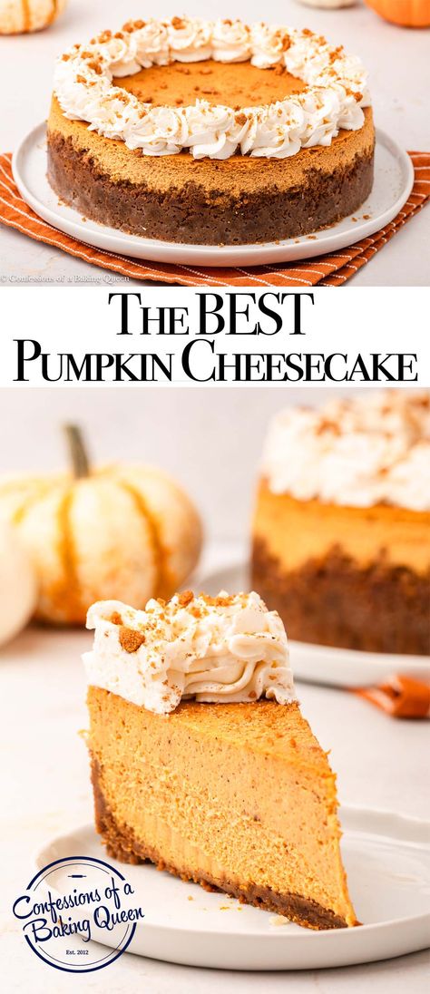 Indulge in the perfect fall dessert with this delicious pumpkin cheesecake recipe. Follow our step-by-step instructions for a creamy, pumpkin-spiced treat that will impress your friends and family. Best Ever Pumpkin Cheesecake, Pumpkin Cheesecake Springform Pan, Pumpkin Cheesecake With Pecan Crust, The Best Pumpkin Cheesecake, New York Style Pumpkin Cheesecake, Pumpkin Butter Cheesecake, Pumpkin Spice Cheesecake Recipe, Thanksgiving Pumpkin Cheesecake, Pumpkin Cheesecake Biscoff Crust