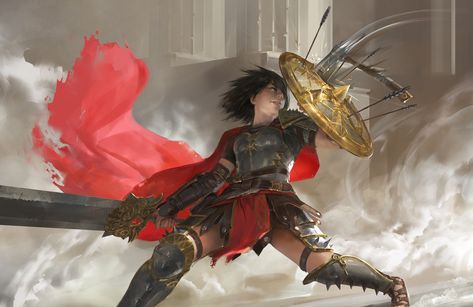 ArtStation - Smite - Bellona, Mingchen Shen Female Knight, Poses References, Character Poses, Fantasy Concept Art, High Fantasy, Fantasy Warrior, 판타지 아트, Fantasy Rpg, Fantasy Inspiration