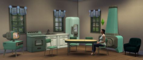 Haggy — Retro Fallout 4 Furnishings Fallout 4 Settlement Ideas, Fallout 4 Mods, 50s Kitchen, Die Sims 4, Ts2 Cc, Sims 4 Body Mods, Freestanding Storage, Streamline Moderne, Sims 4 Update