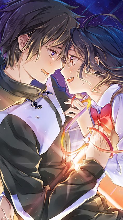 Pourquoi Moi ? 😑 Mitsuha And Taki, Kimi No Na Wa Wallpaper, Makoto Shinkai, Your Name Anime, 5 Anime, Anime Love Couple, Anime Couples Manga, 판타지 아트, Anime Artwork