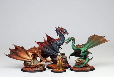 Ttrpg Ideas, Asoiaf Miniatures, Dragon Wyvern, Dnd Minis, Dragon Miniatures, Fantasy Figurine, Song Of Ice And Fire, Ice And Fire, House Targaryen