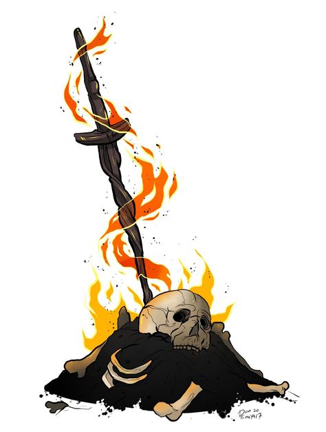 Bonfire Dark Souls Illustration, Dark Souls 3 Bonfire, Dark Souls Bonfire Art, Dark Souls Art Drawing, Bonfire Tattoos, Dark Souls Drawing, Bonfire Tattoo, Dark Souls Bonfire, Dark Souls Tattoo