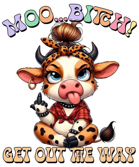 Funny Cow Quotes, Calenders Ideas, Cow Cartoon Images, Crazy Heifer, Highland Cow Pictures, Cow Quotes, Halloween Digital Art, Cow Wallpaper, Animal Print Background