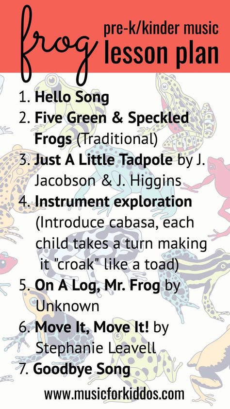 Kindergarten Music Class, Lesson Plan For Preschool, Preschool Music Lessons, Kindergarten Music Lessons, Music Lesson Plan, Preschool Music Activities, Frog Activities, Kindergarten Music, Music Teaching Resources