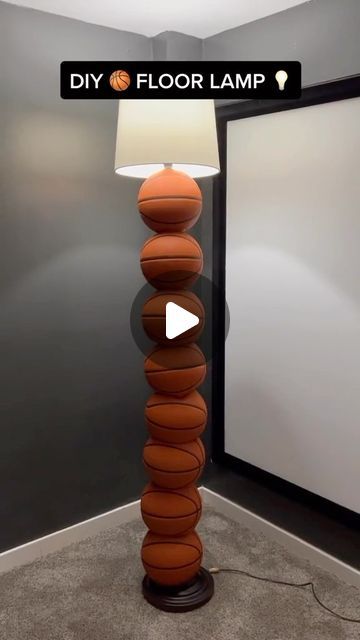 Mylan 🧠💡🤷🏽‍♂️ on Instagram: "DIY Basketball Floor Lamp 🧠💡🏀 #MotivatedByMylan" Basketball Lamp, Diy Basketball, Basketball Floor, January 3, Instagram Diy, Floor Lamp, Basketball, Flooring, On Instagram