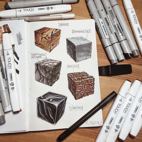 Which is your favourite material? 1. Wood 2. Concrete 3. Stone 4. Brick 5. Metal / Steel 6. Other // @aniri.sketches #ArchiSketcher Markers Drawing Architecture, Interior Design Sketchbook, Furniture Design Sketches, Interior Design Renderings, Interior Architecture Drawing, Interior Design Drawings, Texture Drawing, Marker Paper, Interior Design Sketches