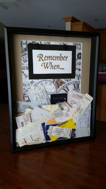 A fun way to display old ticket stubs and memorabilia Old Ticket, Diy Shadow Box, Ticket Stubs, Presents For Boyfriend, Boyfriend Diy, Cadeau Diy, Diy Gifts For Boyfriend, Travel Diy, Gifts For Your Boyfriend