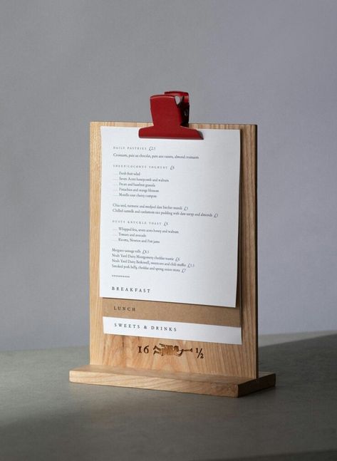 Wooden Menu Stand, Bar Restaurant Design, Architecture Restaurant, Menu Design Inspiration, Menu Stand, Cafe Menu Design, Client List, Retail Signage, Design Café