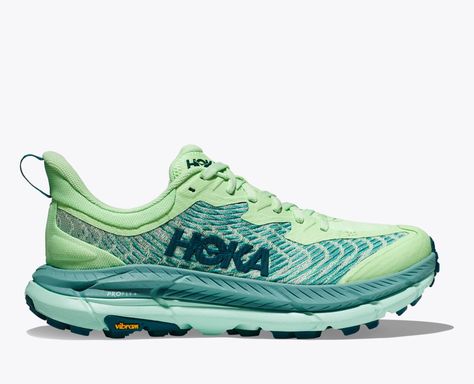 The HOKA Mafate Speed 4 Glow Ocean, Hoka Mafate, Running Shoes Design, Layered Weave, Ocean Mist, Classic Shoes, Trail Running Shoes, Sports Footwear, Shoe Size Chart