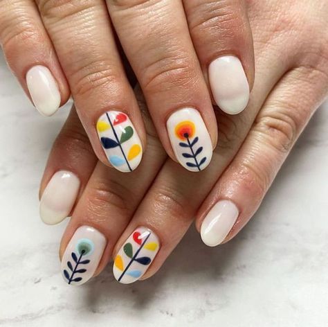 Sunflowers are big, bold, and beautiful, and they always make a statement. Sunflower nail art is a great way to add some cheerful vibes to your manicure and there’s more versatility here than you might think. From sleek and subtle to vibrant and cute, we’ve gone through thousands of designs to find some of the … 55+ Sunflower Nail Art and Designs for 2023 Read More » ... less . Outdoor Nail Designs, Boho Gel Nails, Retro Summer Nails, Spring Nail Art Flowers, Modern Art Nails, Nail Designs Modern, Modern Nail Designs, Retro Nail Art, Artsy Nails