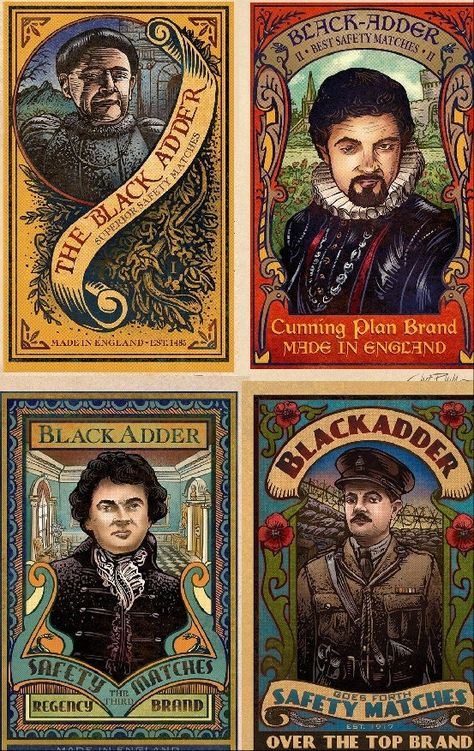 Black Adder cigarette cards 1-4. Blackadder Quotes, Black Adder, British Tv Comedies, British Comedy, Irish History, British Tv, Comedy Tv, Google Search, Fan Art