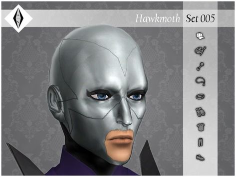 ALExIA483's Hawkmoth - Set005 - Hat - Mask Mouse Mask, Dumbo Ears, Brimless Hat, Scary Mask, Head Mask, Half Mask, Sims Community, Gas Mask, Electronic Art