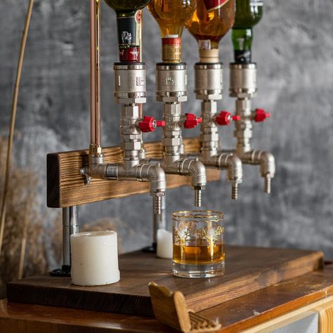 Whisky Spender, Whiskey Dispenser, Alcohol Dispenser, Wine Dispenser, Liquor Dispenser, Pipe Decor, Whiskey Gifts, Industrial Bar, Bourbon Cocktails