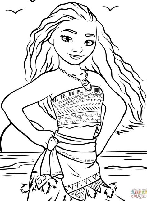 Moana Drawing, Tangled Coloring Pages, Moana Coloring, Disney Coloring Sheets, Moana Coloring Pages, Beach Coloring Pages, Stitch Coloring Pages, Disney Princess Colors, Owl Coloring Pages