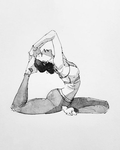 The thing that i love the most about yoga is how dynamic the poses can be, but still look natural and relaxed. I also did a bunch of fully… Yoga Poses Sketch, Yoga Poses Drawing Art, Yoga Sketch, Simple Face Drawing, Yoga Drawing, Animation Classes, Minimal Drawings, Yoga Illustration, Picture Books Illustration