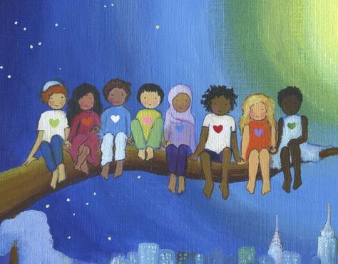 One Love art print diversity art Peace and love Kids wall | Etsy Diversity Art For Kids, Diversity Art, Unity In Diversity, Peace Art, Classroom Rules, Color Paper, Happy Art, Kids Room Art, Teacher Ideas