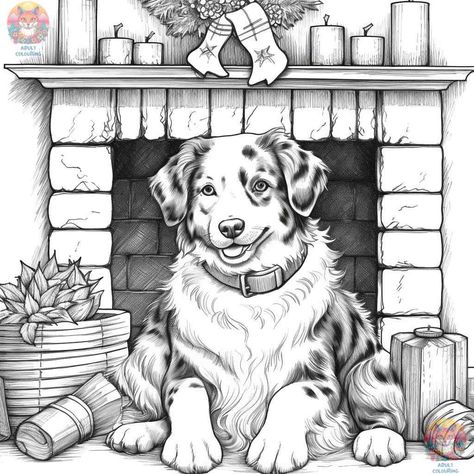 Unwrap Joy with the Best Christmas Dog Coloring Pages - adultcolouring.com Christmas Dog Coloring Pages, Coloring Pages Christmas, Easy Ornaments, Winter Air, Famous Dogs, Christmas Dogs, Colors And Emotions, Dog Coloring Page, Reindeer Antlers