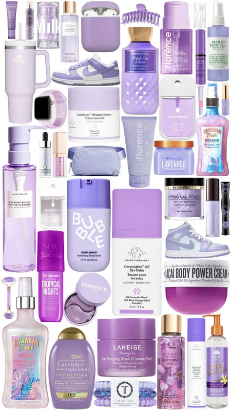 #purple #preppy #beauty #essentials Purple Preppy, Teenager Birthday Gifts, Airport Vibes, Purple Pages, Preppy Essentials, Dream Christmas, Preppy Skincare, Preppy Accessories, Dream Makeup