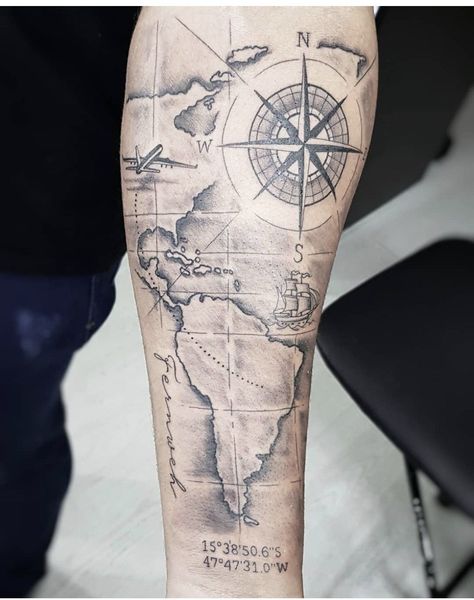 Army Aviation Tattoo, Map Grid Tattoo, Aviation Tattoo, Calf Tattoo Ideas, Compass And Map Tattoo, World Map Tattoos, Atlas Tattoo, Persian Tattoo, Map Tattoo