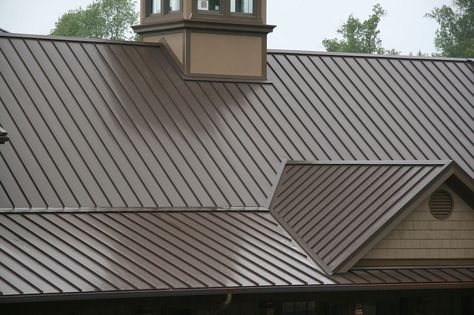 Charcoal Metal Roof Houses Color Combos, Brown Metal Roof, Brown Brick Exterior, Roofing Colors, Metal Roof Houses, Metal Roof Colors, Corrugated Metal Roof, Rv Garage, Roofing Ideas