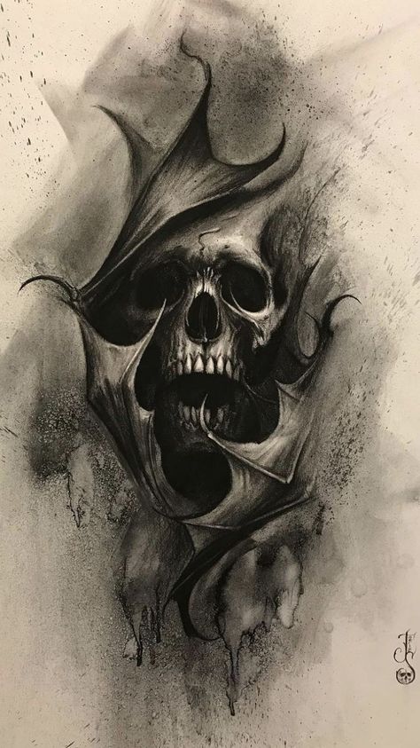 Blitz Tattoo, Gotik Tattoo, Skull Rose Tattoos, Skull Art Tattoo, Black Sketch, Skull Sleeve Tattoos, Horror Drawing, Skull Art Drawing, Creepy Tattoos