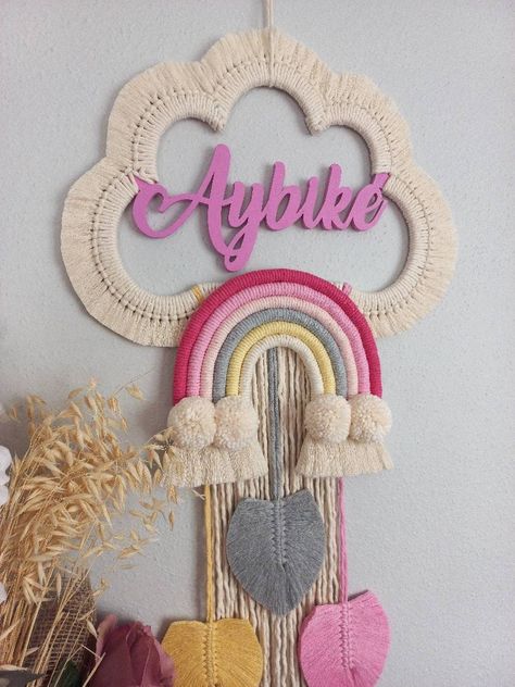 Excited to share the latest addition to my #etsy shop: Macrame Door Hanging, Personalized Wooden Bohemian Style Baby Gift, Baby Room Decor #macrame #bedroom #bohemianeclectic #organiccotton #bohodecor #hospitaldecor #babyroomdecor #nurseydecor #macramerainbow https://etsy.me/3HLDpUB Makrame Wallhanging, Macrame Baby, Baby Room Wall Decor, Macrame Thread, Hospital Door, Baby Room Wall, Boho Nursery Decor, Rainbow Decorations, Baby Ornaments