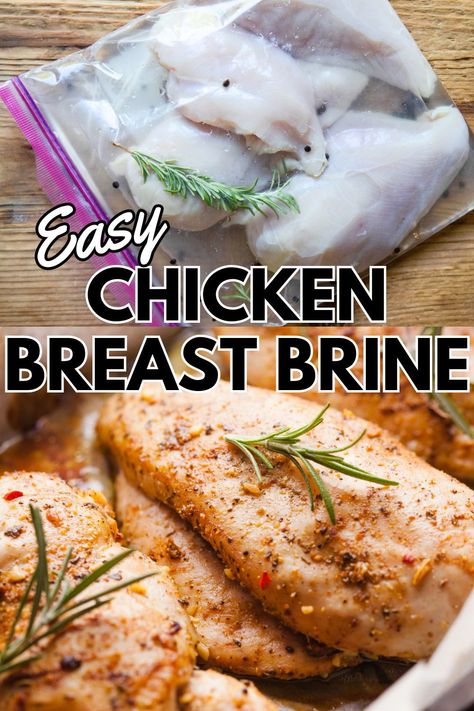 Achieve tender and juicy chicken every time with this simple brine recipe. Perfect for chicken breasts, this brine infuses your meat with flavor and moisture, ensuring a delicious and succulent result. Just mix water, salt, sugar, and a few herbs, then let your chicken soak for a few hours. Whether you're grilling, baking, or frying, this brine will elevate your chicken to new heights of deliciousness. Say goodbye to dry chicken and hello to perfectly brined, mouth-watering meals. Salt Water Brine For Chicken, Easy Brine For Chicken, Whole Chicken Brine Recipe Ovens, Easy Chicken Brine Recipe, Simple Brine For Chicken, Brine Recipe For Chicken, Fried Chicken Brine Recipe, Chicken Brine For Fried Chicken, Quick Brine For Chicken