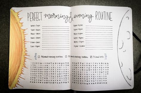 Morning Routine Tracker, Routine Bullet Journal, Morning Evening Routine, Bullet Journal Design, Beauty Routine Schedule, 2024 Journal, Routine Tracker, Weekly Log, Tracker Bullet Journal