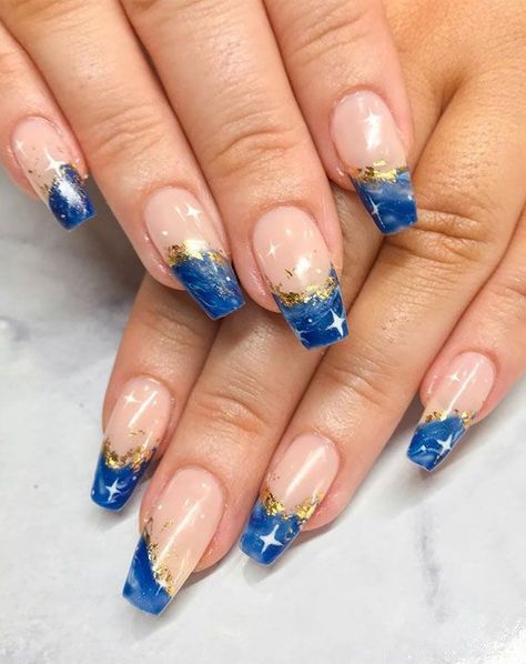 Blue Marble French Tip Nails, Marble French Tip Nails, Marble French Tip, Marble Nail Art Designs, Image Nails, Marble Nail Designs, Baby Blue Nails, Art Designs Ideas, Marble Nail