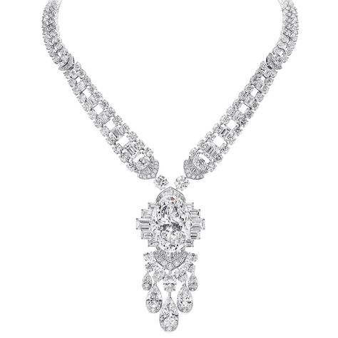 50 carat D Flawless necklace by Graff | Graff Diamonds | The Jewellery Editor Couture Week 2023, Graff Jewelry, Couture 2023, Yellow Diamond Necklace, Paris Couture Week, Graff Diamonds, Ruby And Diamond Necklace, Unusual Engagement Rings, Expensive Diamond