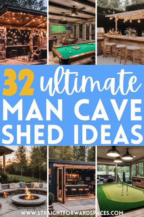 22 Ultimate Man Cave Shed Ideas for Your Backyard (2024) - Man Cave Patio Ideas, Man Cave With Pool Table, Outdoor Man Cave Ideas, Man Cave Sheds, Man Shed Interior Ideas, Backyard Man Cave Sheds, Man Shed Bar, He Shed Ideas, Man Cave Shed Ideas