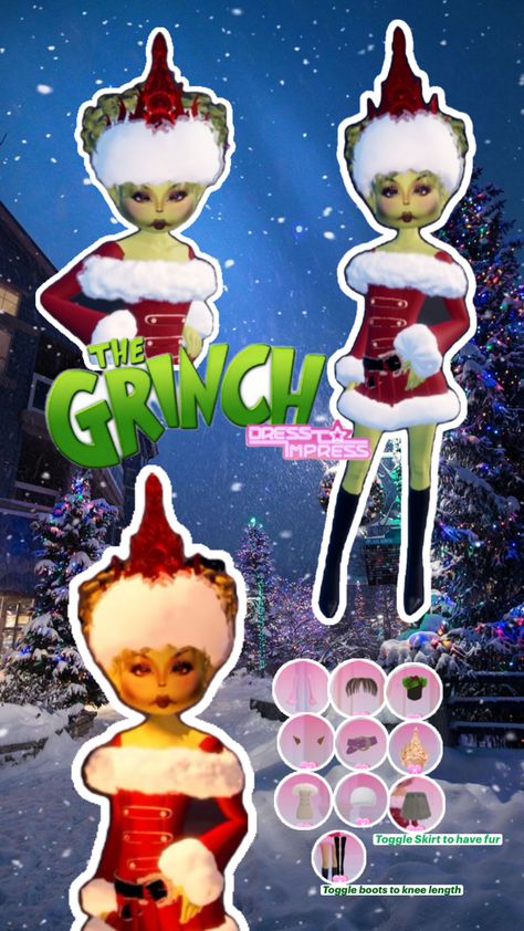 To make the grinch face combo I used the Melanie face, I then added the white face paint and turned it a shade lighter than my skin tone to cover the Melanie nose, I then added the nose, blush and eyes. #christmas #dresstoimpress #thegrinch #movie #character #dti #grinch The Grinch Face, Nose Blush, Grinch Drawing, Christmas Movie Characters, Grinch Characters, White Face Paint, Mr Grinch, Bloxburg Decals Codes Wallpaper, Grinch Face