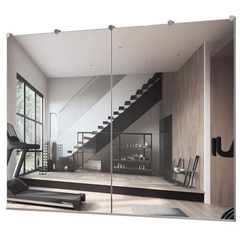 keonjinn Full Length Rectangle Wall Mirror Home Gym Mirror Dance Studio Mirror Tempered Glass Mirror & Reviews | Wayfair Dance Studio Mirror, Mirror Home Gym, Gym Mirror Wall, Home Gym Mirror, Posture Alignment, Mirror Dance, Studio Mirror, Home Gym Mirrors, Wall Mirror Set