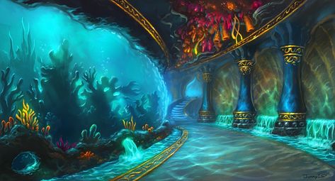 The Abyssal Maw, also known as the Plane of Water,[1][2][3][4] is one of the four interlinked domains within the Elemental Plane, occupied by the water elementals. Underwater City, Fantasy Rooms, Under The Water, Life Aquatic, Fantasy City, Fantasy Setting, Fantasy Places, Fantasy Art Landscapes, Environment Concept Art