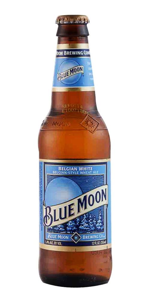 Blue Moon Belgian White Ale, Witbier 5,4% ABV (Blue Moon Brewing Company (MillerCoors), USA) [julio 2017] Blue Moon Beer, Belgian Style, Texas Star, Brewing Company, Brewing Co, Blue Moon, Beer Bottle, Party Ideas, Daisy