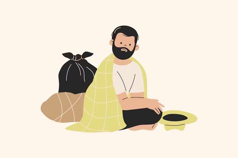 Homeless Young Man Sitting, Illustrations ft. homeless & jobless - Envato Elements Man Illustration, Man Sitting, Envato Elements, Illustration Design, Illustrations, Design