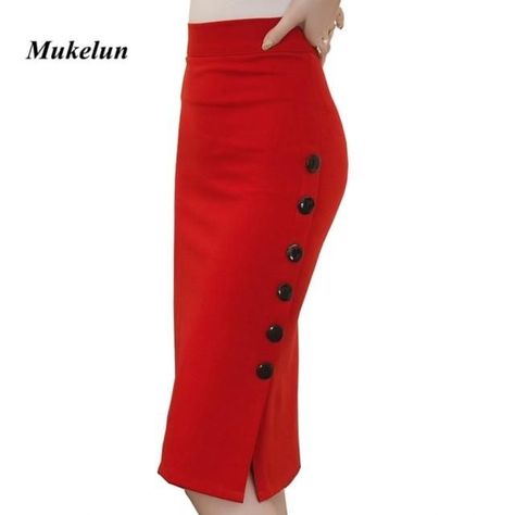 be53ee61104935234b174e62a07e53cfdesc39649168ri Summer Pencil Skirts, Skirt Tutu, Estilo Pin Up, Pencil Skirt Casual, Skirt Tulle, Bodycon Pencil Skirt, Bodycon Casual, Office Skirt, Womens Maxi Skirts