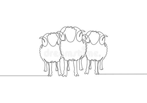 Single Continuous Line Drawing Of Three Sheeps Lining Up. Muslim Holiday The Sacrifice An Animal To God, Eid Al Adha Greeting Card Stock Illustration - Illustration of islam, greeting: 188255597 Sheep Line Drawing, Holiday Drawing, Sheep Logo, Sheep Tattoo, Eid Al Adha Greetings, Muslim Holidays, Poster Flower, Form Drawing, The Sacrifice