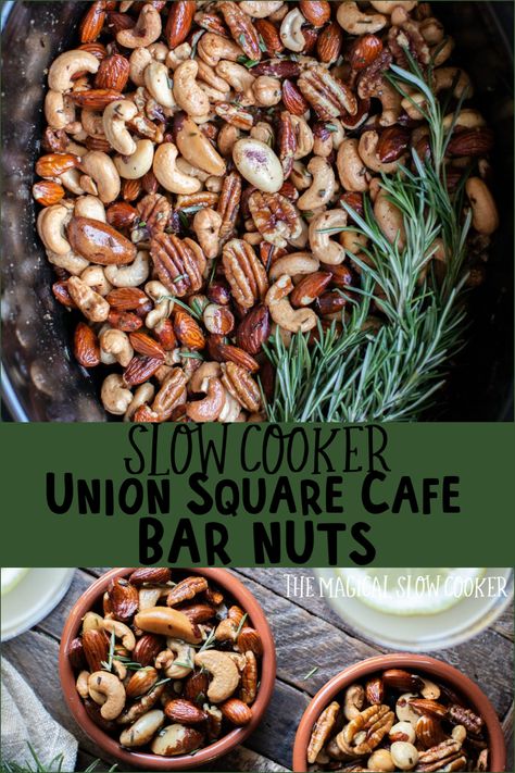 Bar Nuts, Spicy Nuts, The Magical Slow Cooker, Nut Recipes, Union Square, Copycat Recipe, Best Appetizers, Bar Cafe, Copycat Recipes