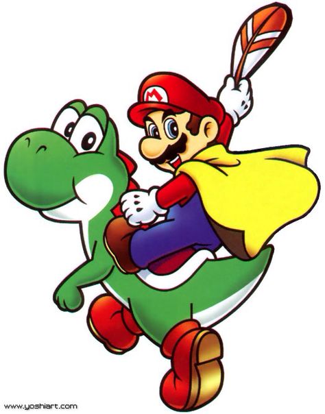 Cape Mario on Yoshi Mario And Yoshi, Mario Und Luigi, Super Mario Toys, Mario Tattoo, Mario Y Luigi, Mario Yoshi, Mario Games, Mario Nintendo, Super Mario World