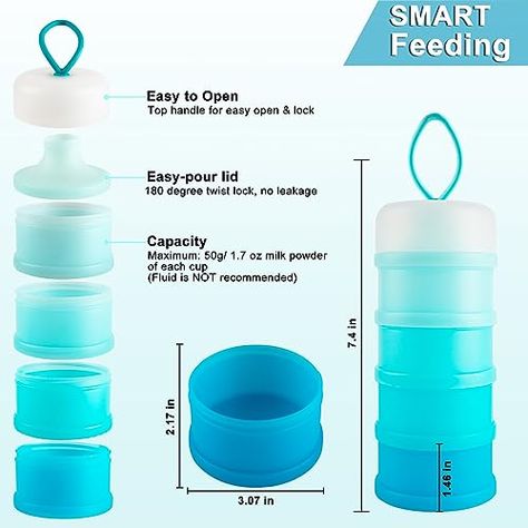 Formula Dispenser On The Go,XUNICUTE Baby Formula Container to Go, Travel Stackable Kids & Toddler Snack Containers, Blue Baby Formula Containers, Formula Containers, Formula Dispenser, Baby Snacks, Snack Containers, Toddler Snacks, Baby Formula, Traveling With Baby, Snacks