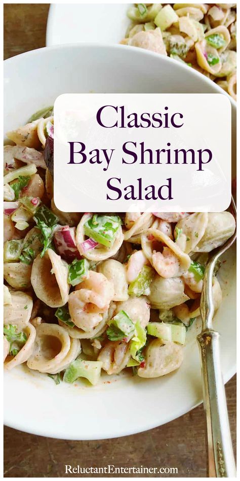 Southern Shrimp Pasta Salad Southern Living, Bay Shrimp Salad Recipes, Pasta And Shrimp Salad, Shrimp Pasta Salad Recipes Cold Old Bay, Bay Shrimp Recipes, Southern Shrimp Pasta Salad, Shrimp Pasta Salad Recipes, Cold Shrimp Salad Recipes, Bay Shrimp Salad