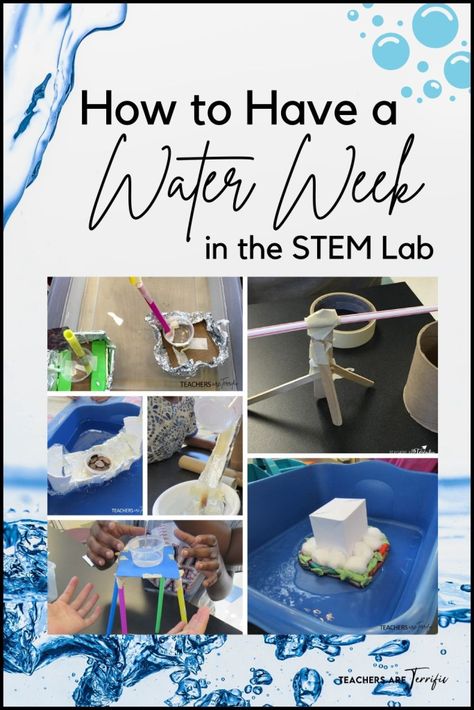 How to Have Water Week in STEM - Teachers are Terrific Building Challenge, Stem Resources, Stem Elementary, Stem Lesson, Engineering Design Process, Build Your Own Boat, Stem Teacher, Stem Challenge, Stem Steam