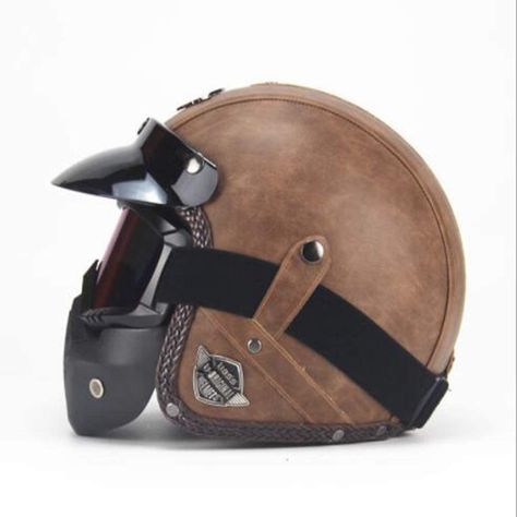 KIWG Casco Moto,Casco Vintage Hecho A Mano Personalidad Casco Retro Harley, Motocicleta Automóvil 3/4 Casco De Cuero Medio Casco Hombres Y Mujeres,XXL: Amazon.es: Hogar Leather Motorcycle Helmet, Harley Helmets, Moto Harley Davidson, Leather Helmet, Open Face Motorcycle Helmets, Motos Vintage, Vintage Helmet, Half Helmets, Moto Vintage