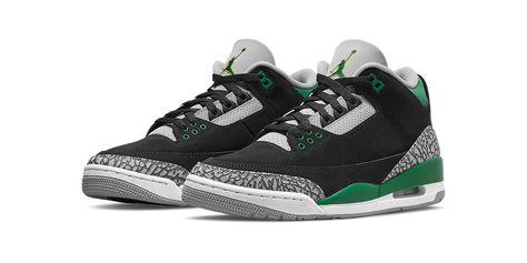 Jordan 3 Pine Green, Nike Air Jordan 3, Nike Retro, Black Cement, Popular Sneakers, Air Jordan 3 Retro, Sports Trainers, Air Jordan 3, New Nike Air